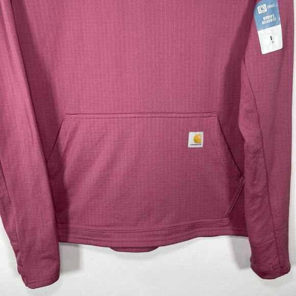 Carhartt Force Relaxed Fit Long Sleeve Mock Neck Pullover Womens Small Pink NWT - Picture 3 of 14